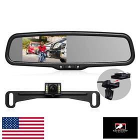 B075cy6cfr Auto-vox T2 4.3 Inch Mirror Dash Cam Super Night Vision Ip68 Waterproof Backup Camer