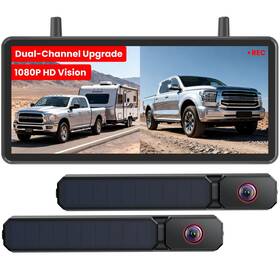 B0fj84rc93 Auto-vox 2 Solar Wireless Backup Camera Dual Cams 7.2 Inch Hd Monitor Dvr Ip69k