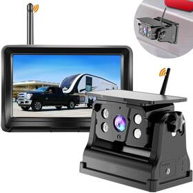 B0916vwl46 Douxury Wireless Solar Magnetic Backup Camera With 5 Inch 1080p Hd 2-split Monitor Night Visio