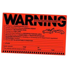 Easy Labels Ekl/pc/250 250 Parking Violation Notice Tow Stickers For Car Vehicle -