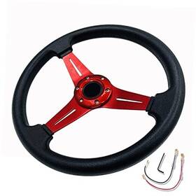 Hr Performance Hr25d-red Car Universal Steering Wheel For Sim Racing 13.8 Inch Vinyl Leather Flat Pink