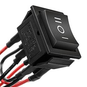 Jianfeng Store 744790367744 Dpdt 6 Pins 3 Position On/off/on Pre-wired Rocker Toggle On-off-on 6-pin Black