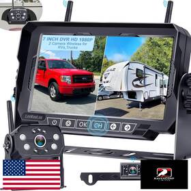 B0ccp7qf76 Leekooluu Furrion Pre-wired Rv Dual Backup Camera Wireless Hd 1080p 7 Inch Monitor Night Visio