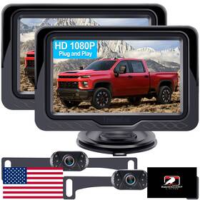 B0dn1gchph Leekooluu 2-pack Hd 1080p Backup Camera For 2 Cars - Easy Install Plug And Play Rear View C
