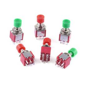 Cyt1105 Qianxin 6pcs Ac 2a 250v/5a 120v 6mm 6 Pins Momentary Push Button Switch Dpdt No Nc