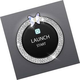Strendier Hhzl-hdzsqdq01 Bling Car Starter Button Cover With Butterfly Wings Ring For Engine St