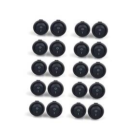 Thincolcnfkv0pytw Thincol 20pcs Round Rocker Switch Set 2 Pin Spst On/off Small Black Boat