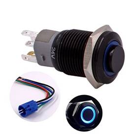 1no1nc Urtone 1608sb Momentary Push Button Switch Ur168 Black Metal Shell With 24v