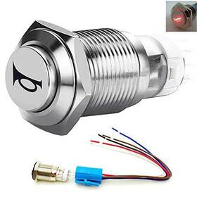 Vi-p601 Vi-p 619191619504 Push Button Switch Car Horn Momentary Connector Red