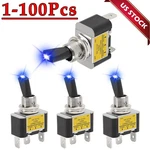 Blue Led Light 3PIN Rocker Toggle On/off Switch 30A 12V For Car Boat Marine Lot. Fixed Price $88.47.
