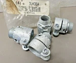 4 - Raco 3LK38A Straight, Malleable Iron, 1/2" Mnpt Box Connection Fittings. Fixed Price $12.95.