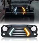 Front Grille Matte Black W/ Light Fit For Jeep Wrangler 2007-2018 Jku. Fixed Price $139.98.