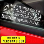 4 Custom Vehicle Security Stickers Car Van Taxi Alarm Gps Warning Decals. Fixed Price $8.71.